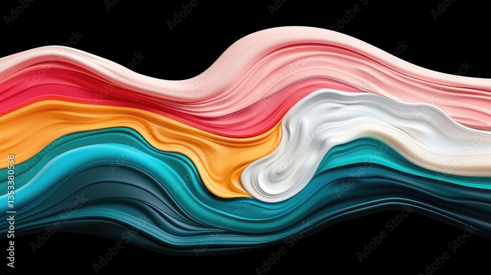 Wall mural colorful swirling abstract background with fluid lines and smooth textures