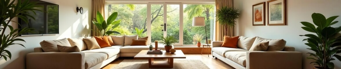 Cozy Living Room with Elegant Couch and Stylish Coffee Table Inviting Relaxation and Comfort