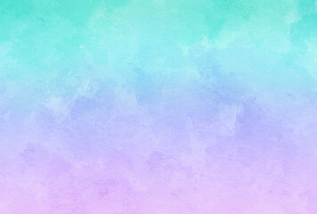 透明感のある水色と紫のグラデーションの水彩背景　テクスチャ素材