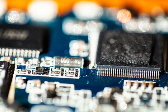 Detail of blue circuit board
