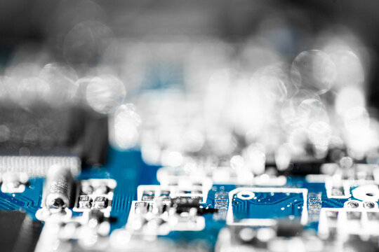 Detail of blue circuit board
