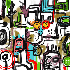 seamless pattern with graffiti