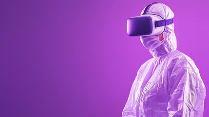 Virtual reality experience in a futuristic lab setting immersive technology and innovation concepts