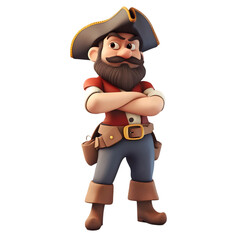 Obraz premium Cartoon Pirate Character Illustration