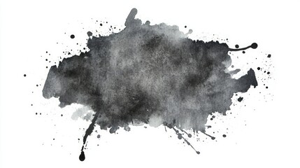 Fototapeta premium Abstract black ink splash on white background, creating a dramatic artistic effect for creative projects