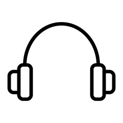 Headphones Vector Line Icon Design