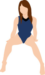 ポーズをとる水着を着た女性のイラスト