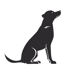 Dog Silhouette Vector  Sitting Pet Illustration for Graphic Design