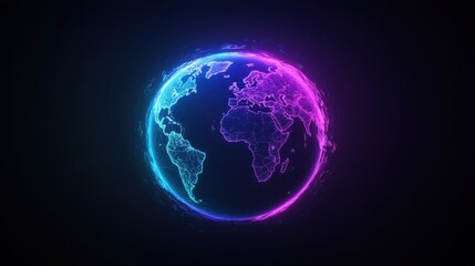 Fototapeta premium AI-generated vibrant Earth glowing with rainbow hues, symbolizing diversity and unity.