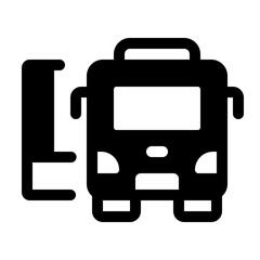 Bus Station Glyph Icon. Single icon, glyph vector icon