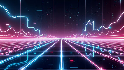 Flat Develop neon line art tile patterns with geometric illusions and minimal white isolation ideal for futuristic or nightlife inspired brand expansions concept as Integrate neon illusions across geo
