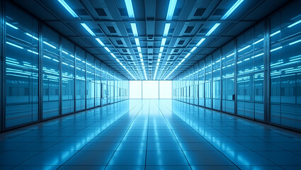 Deploy Symmetrical Digital Lines in Tile Repetition for a Refined Tech-Savvy Workplace Design