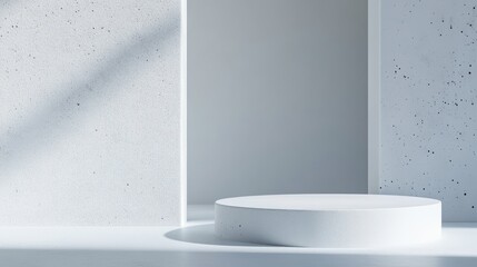 Fototapeta premium White Product Display, Minimalist Background, Empty Stage