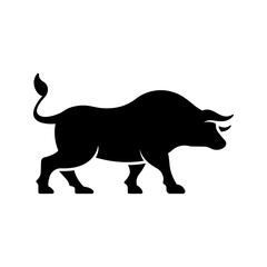 Bull black icon isolated on white background.