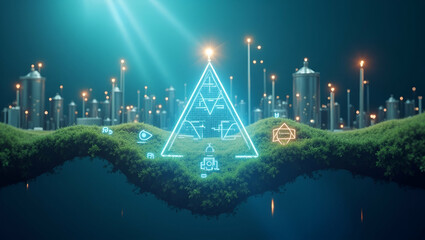 ESG energy transition transitioning to renewable energy sources within ESG strategies to support sustainable energy goals and reduce emissions concept as Companies transitioning to renewable energy so