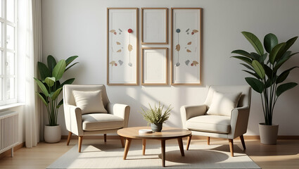 Cozy Living Room Decor: Chairs, Frames & Vases for Stylish Homes