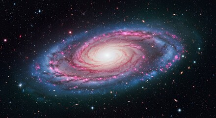 Spiral Galaxy View with Stars in Deep Space Exploration Concept