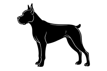 Boxer Dog silhouette vector illustration