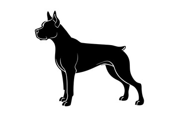 Boxer Dog silhouette vector illustration