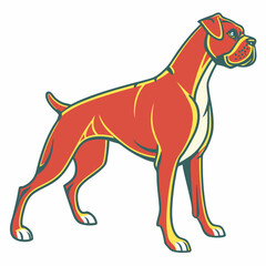 Boxer Dog silhouette vector illustration
