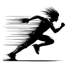 Sprinting Athlete Silhouette Depicting Speed and Motion Expression