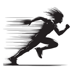 Vector Illustration of a Runner in Full Speed Athletic Motion