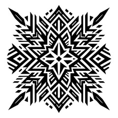 Black and White Abstract Ornament Decorative Digital Pattern