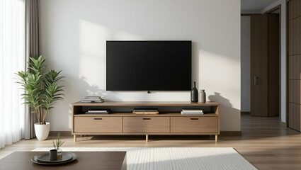 Functional Living Room Design: Storage Table & TV for Modern Spaces