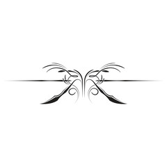 Elegant Swirling Tribal Ornament Design.