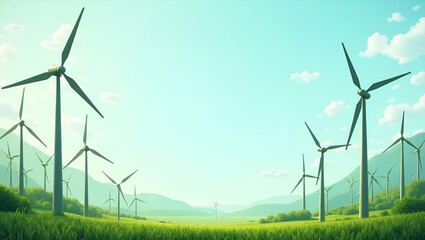 Innovative Renewable Energy and Green Technology Border Frame with Copy Space for World Environment Day: Showcase Your Ideas for a Sustainable Future in Photo Stock