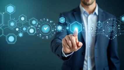 Flat Businessman Ticking Checklist with Progress Bar: A Cute Vector Illustration for Project Development Management and Task Tracking Efficiency