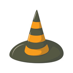 Halloween Witch Hat Element. Halloween Spooky Decoration. Vector Illustration in Cartoon Concept.