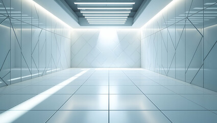 Fototapeta premium Elevate Your Workplace Design: Flat Integrated Bright Digital Lines & Angled Geometry for a Modern, Balanced Brand Identity in Cute Vector Illustration