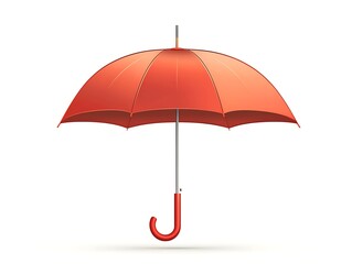 Red Umbrella for Open, White Background.