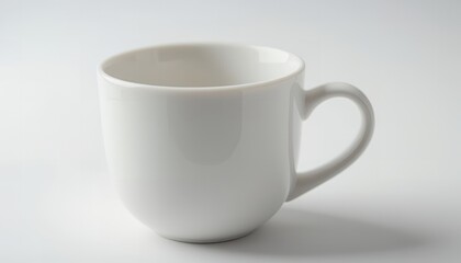 Fototapeta premium Elegant White Coffee Mug Still Life Isolated on White Background