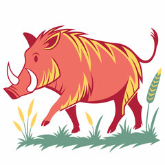 Warthog silhouette vector illustration