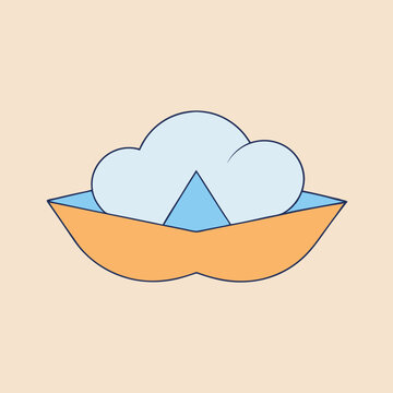 Sailing Paper Boat Under Cloudy Sky
