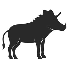Warthog silhouette vector illustration