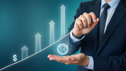 Strategic Financial Planning for Business Growth: Analyzing Positive Indicators to Ensure Steady Progress - Stock Photo Concept with Space for Customization