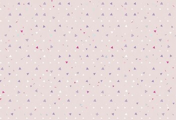 Subtle, repeating geometric birthday pattern featuring small triangles and confetti; seamless design ideal for festive backgrounds, wrapping paper, memphis