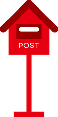 빨간 우체통 벡터 일러스트