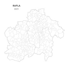 Geopolitical Vector Map of Rapla County (Estonia) with Municipalities (Omavalitsused), and Settlements (Asulad) Administrative Subdivisions as of 2025 - Estonia