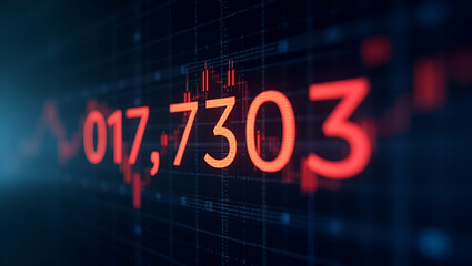Flat Financial Stock Market Numbers: Visualizing Business Success and Growth Through Abstract Economy Data in a Loop Animation - A Cute Vector Illustration Approach