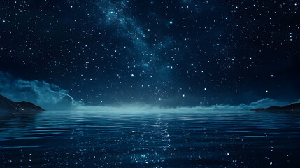 Celestial Reflection: A Night of Infinite Stars Mirroring on a Tranquil Lake