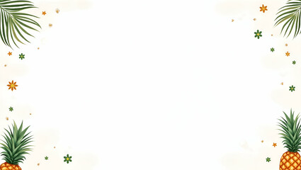 Tropical Beach Party Invitation Clipart: Hand-Drawn Watercolor Motifs for Festive Events