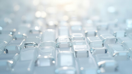 Fototapeta premium Cubic Holographic Blocks: Elevate Tile Presentation with Luminous Refractions