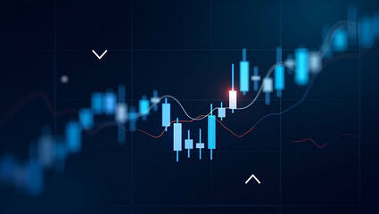 Flat Illustration of Stock market or forex trading graph and candlestick chart suitable for financial investment concept. Generative AI concept as Illustration of stock market or forex trading graph w