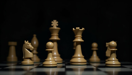Flat King and Knight Chess Pieces: Strategy and Competition Illustrated