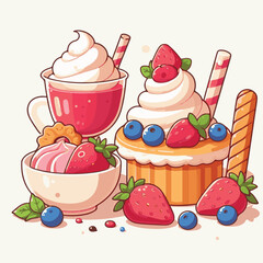 dessert, food, delicious, sweet, chocolate, cake, background, fruit, isolated, cream, bakery, gourmet, snack, celebration, vintage, colorful, decoration, pastry, restaurant, vector, summer, fresh, ico
