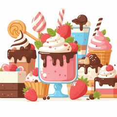 dessert, food, delicious, sweet, chocolate, cake, background, fruit, isolated, cream, bakery, gourmet, snack, celebration, vintage, colorful, decoration, pastry, restaurant, vector, summer, fresh, ico